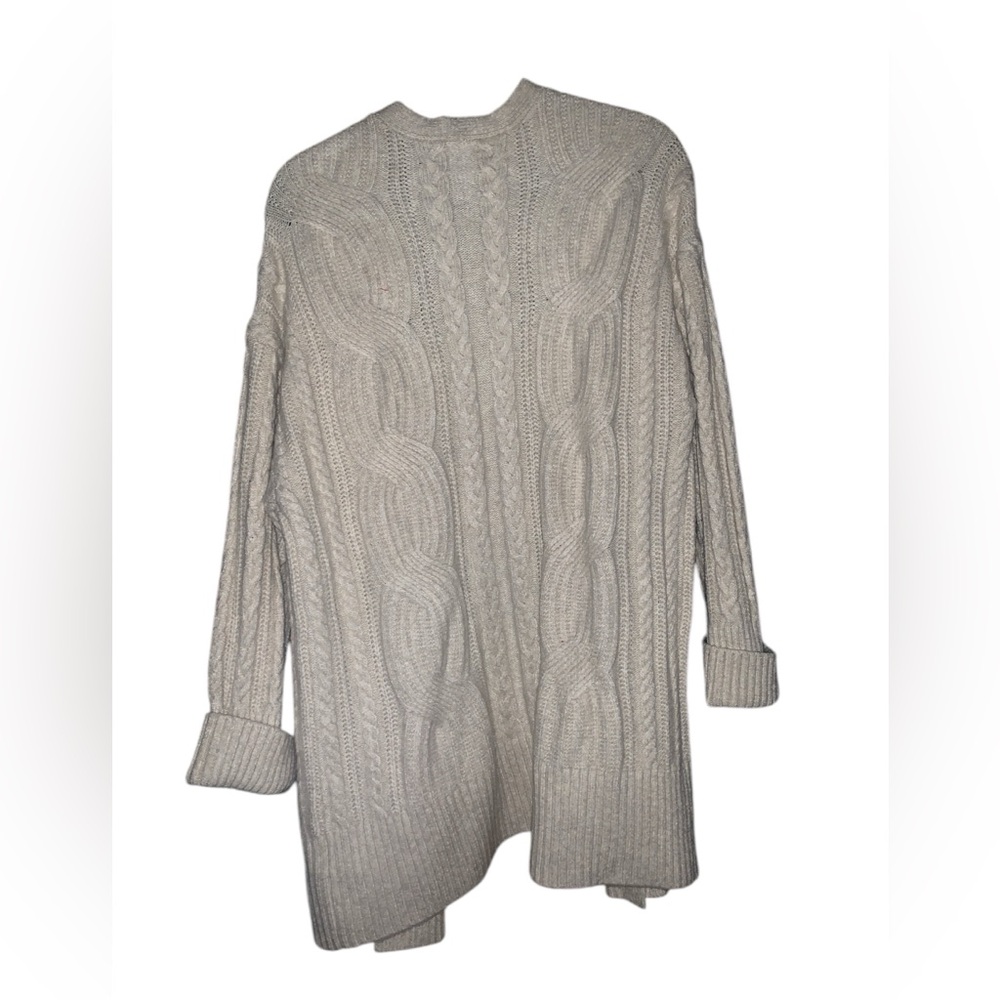 Express Tan Open Front Cozy‎ Cardigan With Cuffed Sleeves Size Medium - Picture 4 of 4